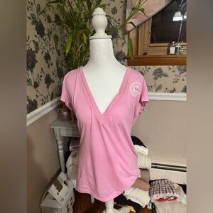 VTG Victoria's Secret Pink V-Neck Short Sleeve Tee